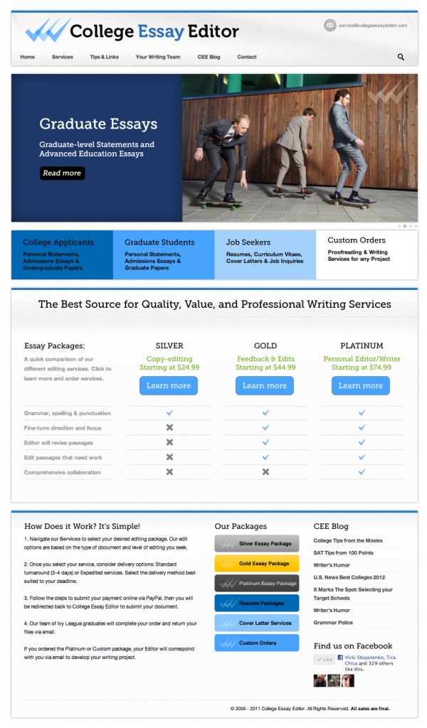 College Services Website WordPress