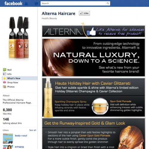 Custom Facebook Tab Haircare