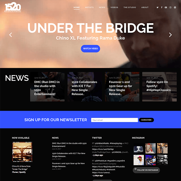 Record Label Responsive WordPress Website