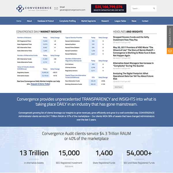 Finance Data Firm WordPress Website